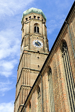 The south tower of the Frauenkirche Church of Our Lady in Munich, Bavaria, Germany, Europe