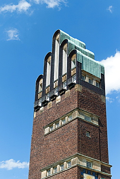 Hochzeitsturm wedding tower or Fuenffingerturm five fingers tower, Darmstadt, Hesse, Germany, Europe