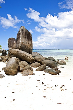 Beach with the typical granite rocks of the Seychelles at Anse Royale, Mahe Island, Seychelles, Indian Ocean, Africa