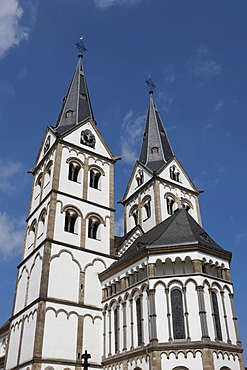 The romanic St. Severus church of 1236, Boppard, Rhein-Hunsrueck-Kreis district, Rhineland-Palatinate, Germany, Europe