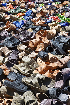 Market primarily for plastic items and shoes near the capital, Zanzibar, Tanzania, Africa