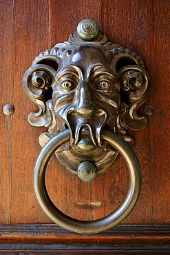 Old door knocker on the Neue Residenz palace, Bamberg, Upper Franconia, Bavaria, Germany, Europe