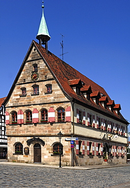 The old town hall at the market square, Lauf an der Pegnitz, Middle Franconia, Bavaria, Germany, Europe