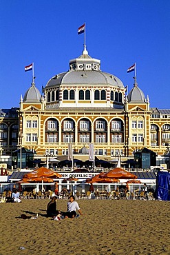 Steigenberger Kurhaus Hotel, a luxury hotel on the beach of Scheveningen, a sophisticated seaside resort neighbouring Den Haag on the Dutch North Sea coast, province of South Holland, Zuid Holland, the Netherlands, Europe