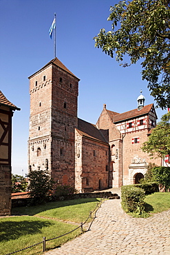 Kaiserburg, emperor's castle, Heidenturm tower, historic city, Nuremberg, Middle Franconia, Franconia, Bavaria, Germany, Europe