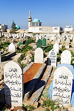 Mosque and cemetery in Aleppo, Syria, Asia