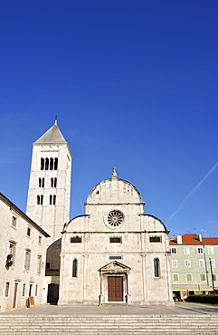 St Mary's Church, Crkva svete Marije, with Romanesque Campanile, bell tower, and Benedictine convent in Zadar, Dalmatia, Croatia, Europe