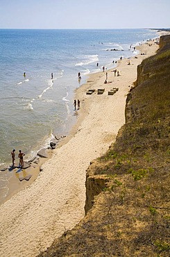 The Black Sea beach of Lebedivka, formerly knowns as the spa town of Burnas, Ukraine, Eastern Europe