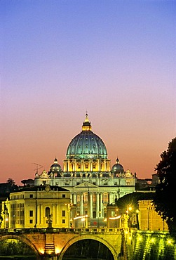 St. Peter's Basilica, Ponte Vittorio Emanuele II., Via della Conciliazione, Road of the Conciliation, Rome, Latium, Italy, Europe