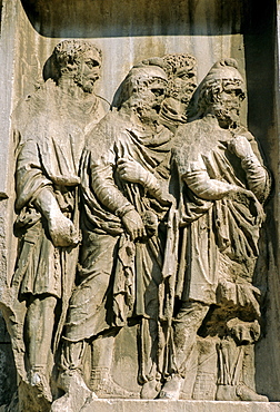 Relief at the Arch of Septimius Severus, Forum Romanum, Rome, Lazio, Italy, Europe