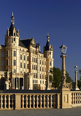 Schweriner Schloss castle, seat of the Landtag parliament of Mecklenburg-Western Pomerania, Schwerin, Mecklenburg-Western Pomerania, Germany, Europe