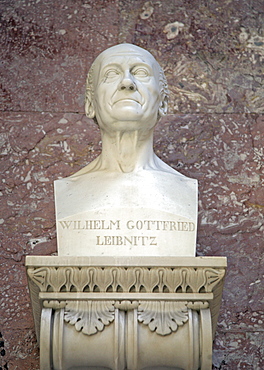 Bust of Gottfried Wilhelm Leibniz, German philosopher and scientist