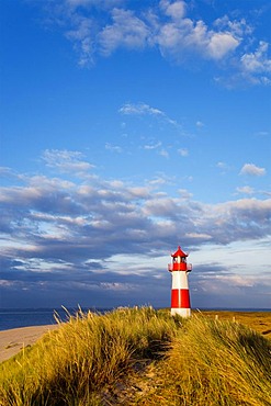 List-Ost Lighthouse, northern part of the island known as Ellenbogen, Sylt, North Frisia, Schleswig-Holstein, Germany, Europe