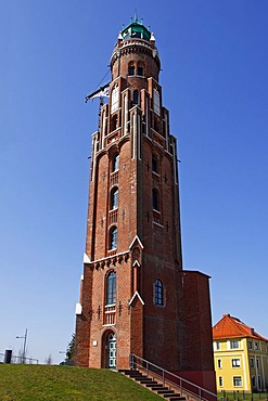 Old lighthouse in Bremerhaven, Bremerhavener Oberfeuer "Loschenturm" lighthouse, Bremerhaven, hanseatic city of Bremen, Germany