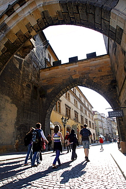 Gateway, Lesser Town Bridge Tower, Prague, Central Bohemia, Czech Republic, Eastern Europe