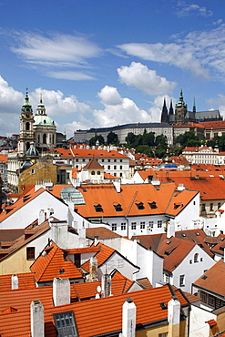 Panoramic View from Lesser Town Bridge Tower, Prague, Bohemia, Czech Republic, Eastern Europe