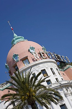 Negresco Hotel, luxury hotel, palm tree, Promenade des Anglais, Nice, Cote d'Azur, France