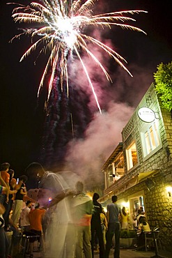 Fireworks in Bol, Brac Island, Dalmatia, Croatia, Adriatic Sea, Mediterranean, Europe