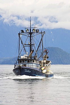 Fishing boat in Inside Passage, Southeast Alaska, USA