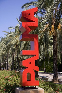 Palma signage on Avenida de Gabriel Roca, Palma de Mallorca, Majorca, Balearic Islands, Spain, Europe