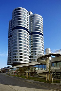 BMW Headquarters, cylindric building, Munich, Bavaria, Germany, Europe