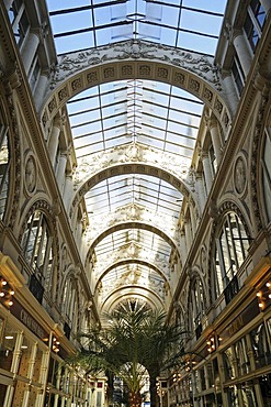 Glass roof, passage Pommeraye, shopping centre, Nantes, Pays de la Loire, France, Europe