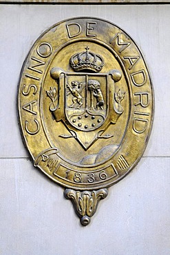 Emblem, casino, Calle de Alcala, Madrid, Spain, Europe