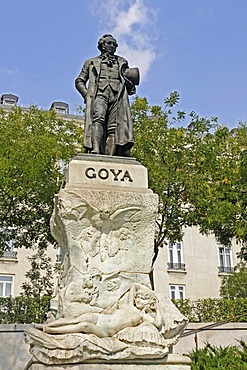 Monument Francisco de Goya, Puerta Alte de Goya, entrance, Prado, museum, Madrid, Spain, Europe