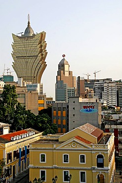 View of Macau, Grand Lisboa, 258 metres, casino, Macau, China, Asia