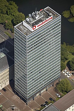 Aerial photograph of an office building, Vodafone headquarters, Duesseldorf, Nordrhein-Westfalen, Germany, Europe