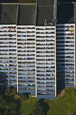 Aerial photograph, high-rise apartment building, Steinstrasse, Dortmund, Ruhr Area, North Rhine-Westphalia, Germany, Europe