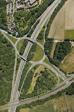 Aerial photo, Buer, roundabout Vinckestrasse A52 B224, Gelsenkirchen, Ruhr area, North Rhine-Westphalia, Germany, Europe