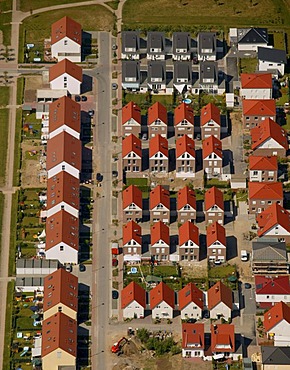 Aerial photograph, new housing estate, Siedlung Uechtmannstrasse, Gladbeck, Ruhr Area, North Rhine-Westphalia, Germany, Europe