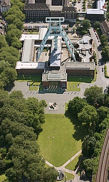 Aerial photo, Bochum mining museum, pit-head tower, cultural memorial, Bochum, Ruhr area, North Rhine-Westphalia, Germany, Europe