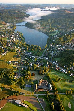 Aerial photograph, Sorpesee, Sundern, Amecke, Illingheim, Sauerland, North Rhine-Westphalia, Germany, Europe