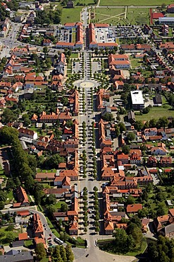 Areal view, Schlossstrasse, alley, Ludwigslust, Mecklenburg-Western Pomerania, Germany, Europe