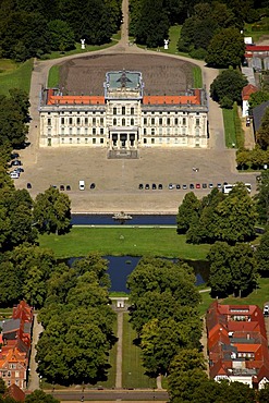 Areal view, baroque castle Ludwigslust, Ludwigslust, Mecklenburg-Western Pomerania, Germany, Europe