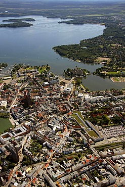 Areal view, Schwerin, Mecklenburg Lake District, Mecklenburg-Western Pomerania, Germany, Europe
