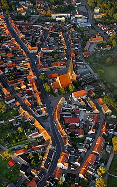 Aerial photograph, St. Marien, St. Mary's Church, Roebel, Mueritz, Mecklenburg-Western Pomerania, Germany, Europe