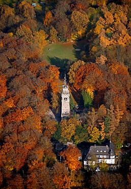 Aerial picture, Langenberg, Hordthaus, Hordtberg, Bismarckturm Tower, Velbert, Ruhr area, North Rhine-Westphalia, Germany, Europe