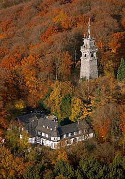 Aerial picture, Langenberg, Hordtberg, Bismarckturm Tower, Velbert, Ruhr area, North Rhine-Westphalia, Germany, Europe