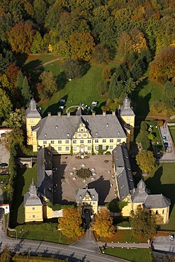 Aerial photo, boarding school, baroque Castle Eringerfeld, Geseke, Soest District, Soester Boerde, South Westphalia, North Rhine-Westphalia, Germany, Europe