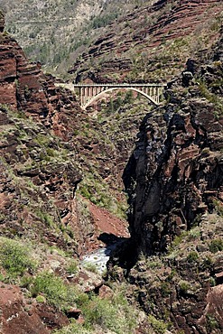 Bridge Pont de la Mariee, Gorges de Daluis, Alpes-Maritimes, Provence-Alpes-Cote d'Azur, Southern France, France, Europe, France, Europe