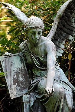 Historic statue of an angel in Ohlsdorf Cemetery, Hamburg, Germany, Europe