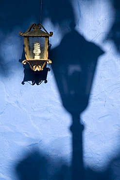 Lantern with an energy saving bulb, Coro, UNESCO World Heritage Site, Venezuela, South America