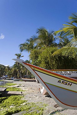 Fishing boats on Pampatar Beach, Margarita Island, Caribbean, Venezuela, South America