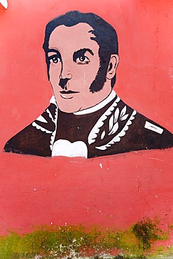 Graffiti of the young Bolivar, Santo Domingo, Venezuela, South America