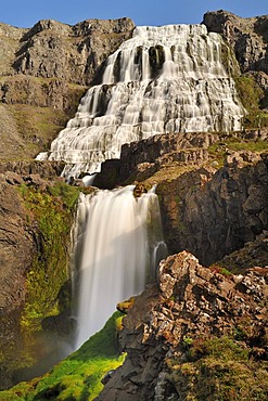 Waterfall Dynjandi rather Fjallfodd, West Fjord, North-Western Iceland, Iceland, Europe