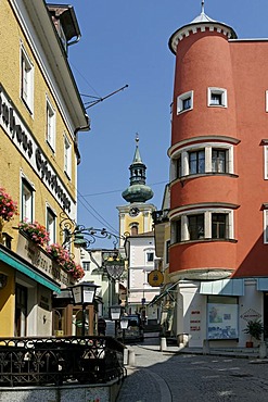 City view, Gmunden on lake Traunsee, Upper Austria, Austria, Europe