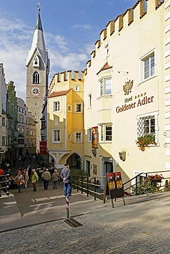 Historic city centre with the tower of the Parish Church of Saint Michael, Brixen, Bressanone, Alto Adige, Italy, Europe